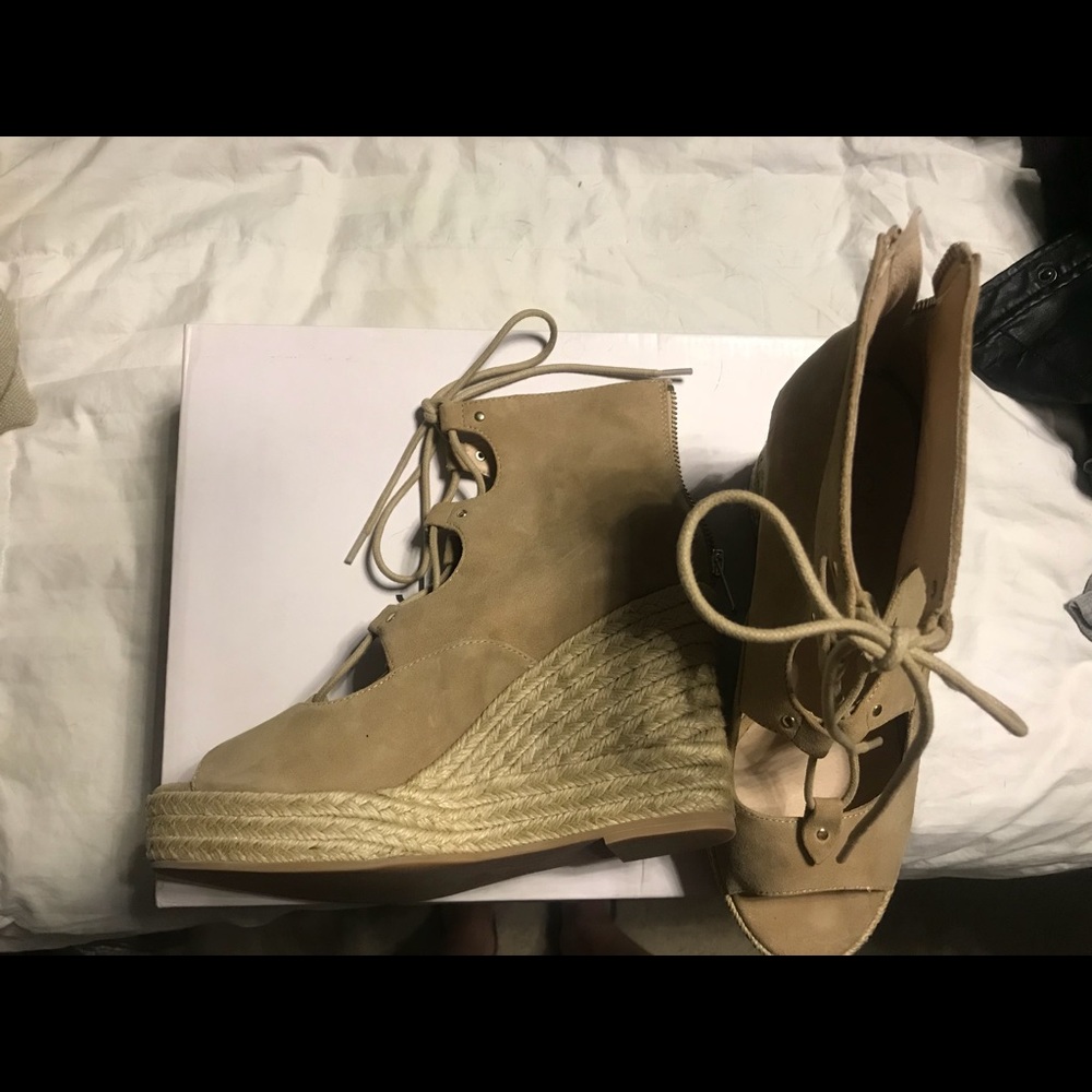 Lace up wedge
